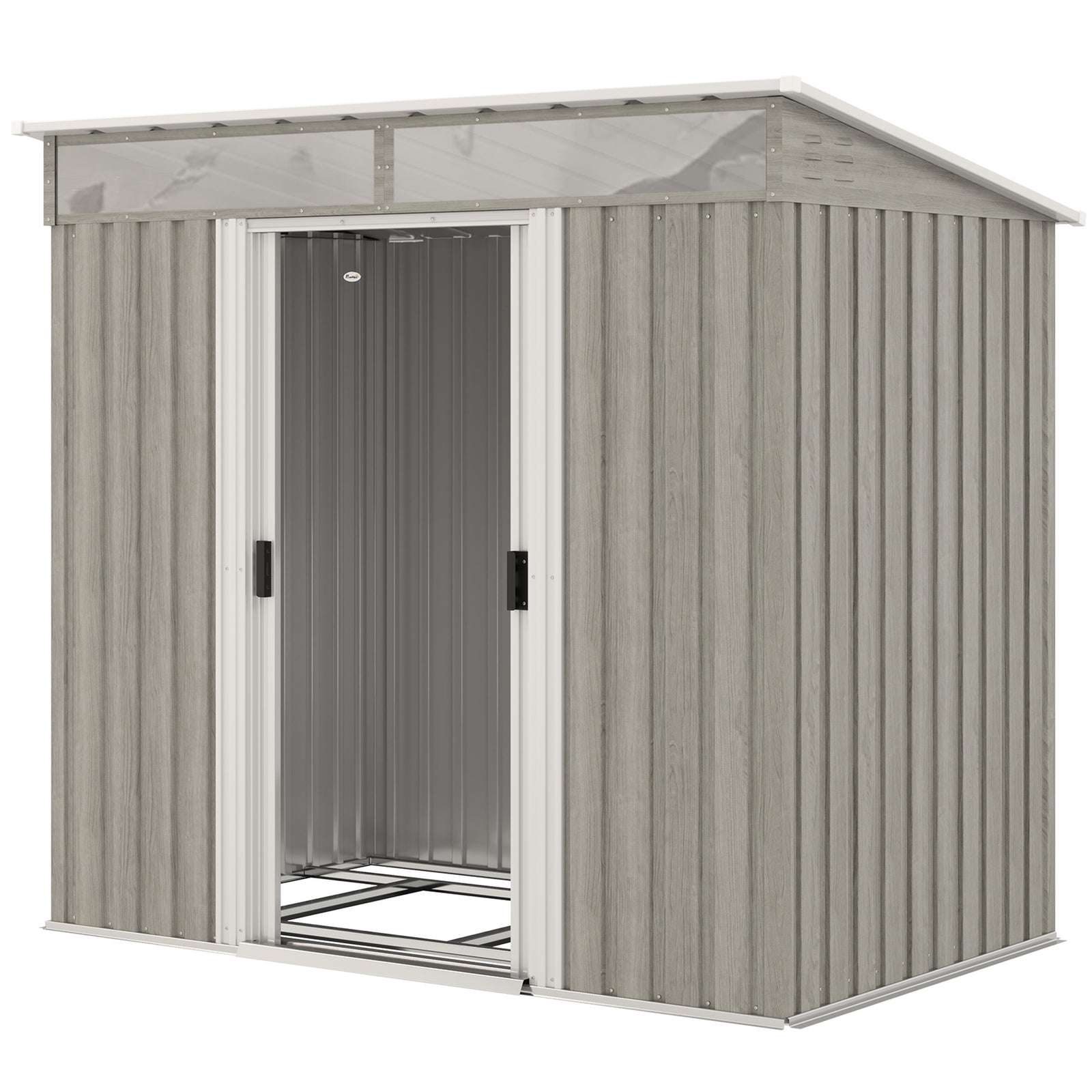 6.5x4ft Galvanised Metal Shed, Grey