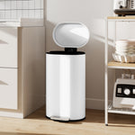Slim Rectangular Pedal Bin With Soft-close Lid, 30l Kitchen Bin | White