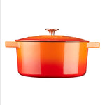 Cast Iron Casserole Dish 26cm Oven Proof Pan & Lid | 26cm | Orange
