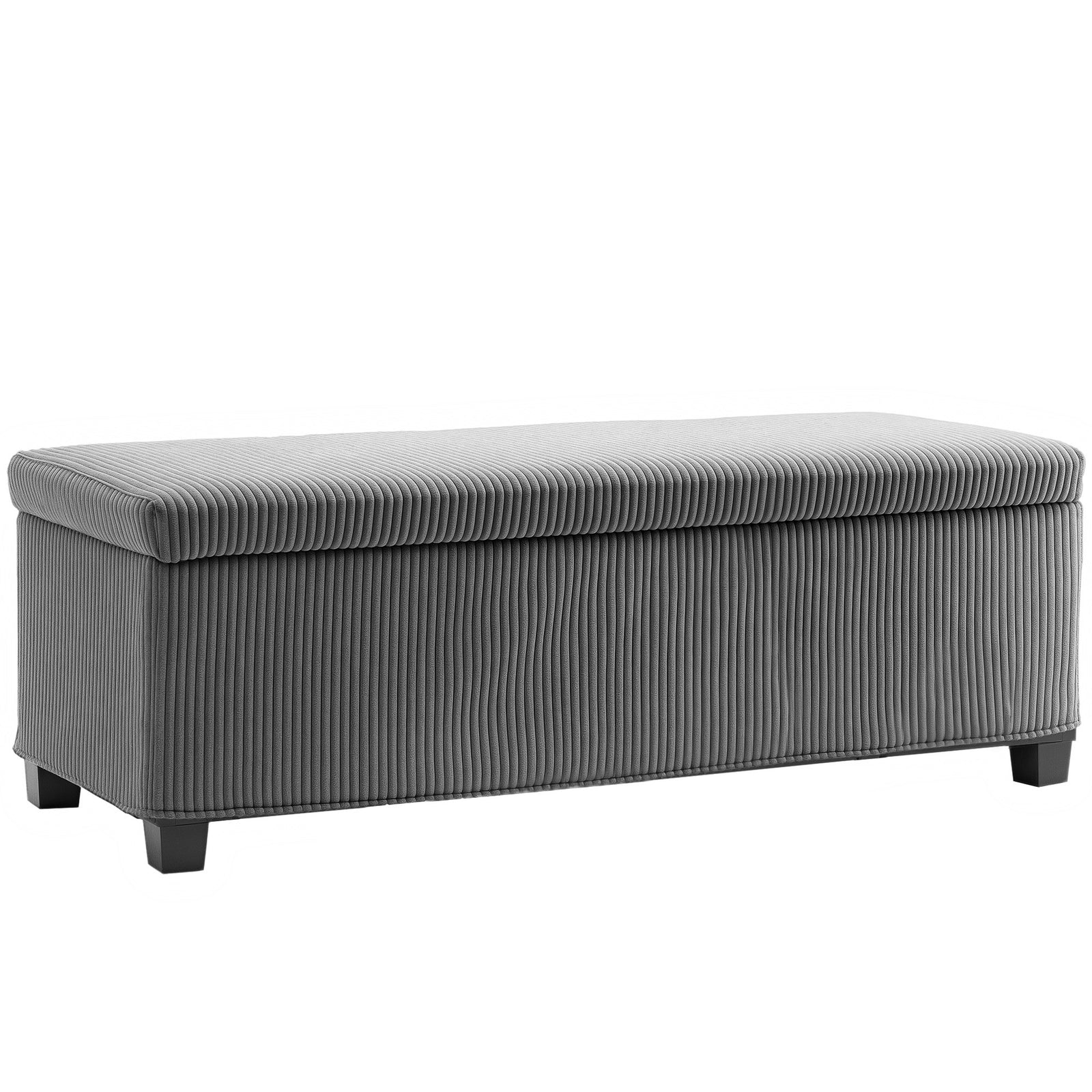 Storage Ottoman With Lid, 112cm Bench Chest Box | Grey