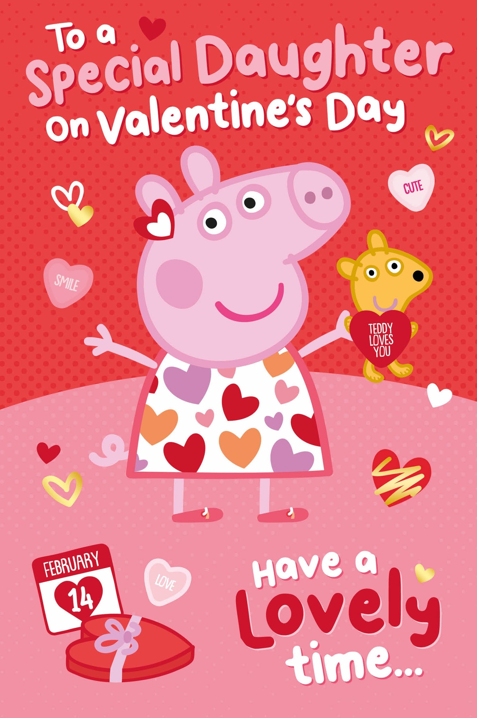 Peppa Pig Special Daughter' Valentine's Day Card Official Product