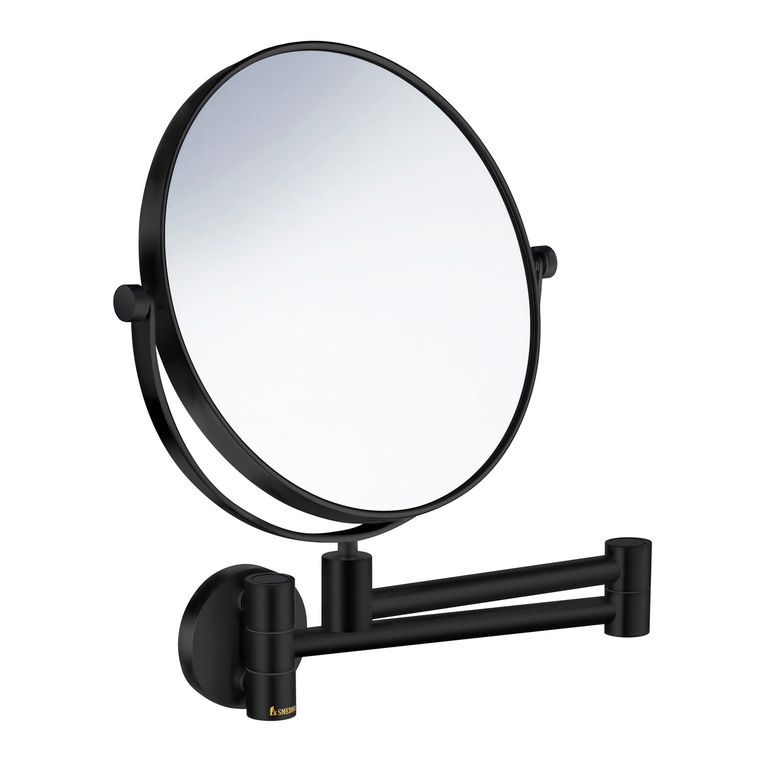 Two Sided Shaving Make Up Mirror Swing Arm 5x Magnification | Black