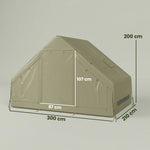 Inflatable Camping Tent With Pump, 2-4 Person Glamping Tent | Green