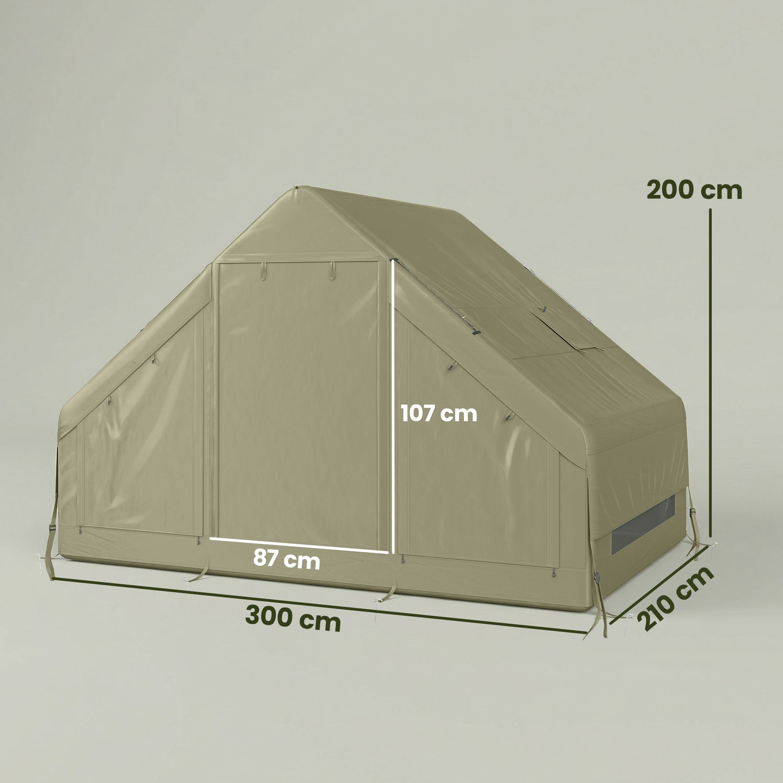 Inflatable Camping Tent With Pump, 2-4 Person Glamping Tent | Green