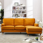Woodbury 218cm Reversible Velvet Fabric Corner Sofa | 3 | Orange