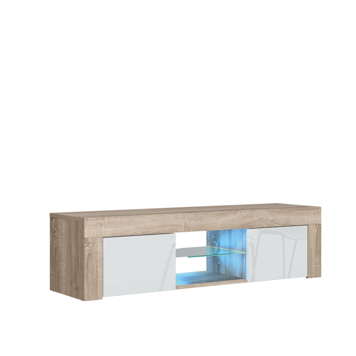 Loom Tv Unit 130cm With Led Lights | Natural Oak