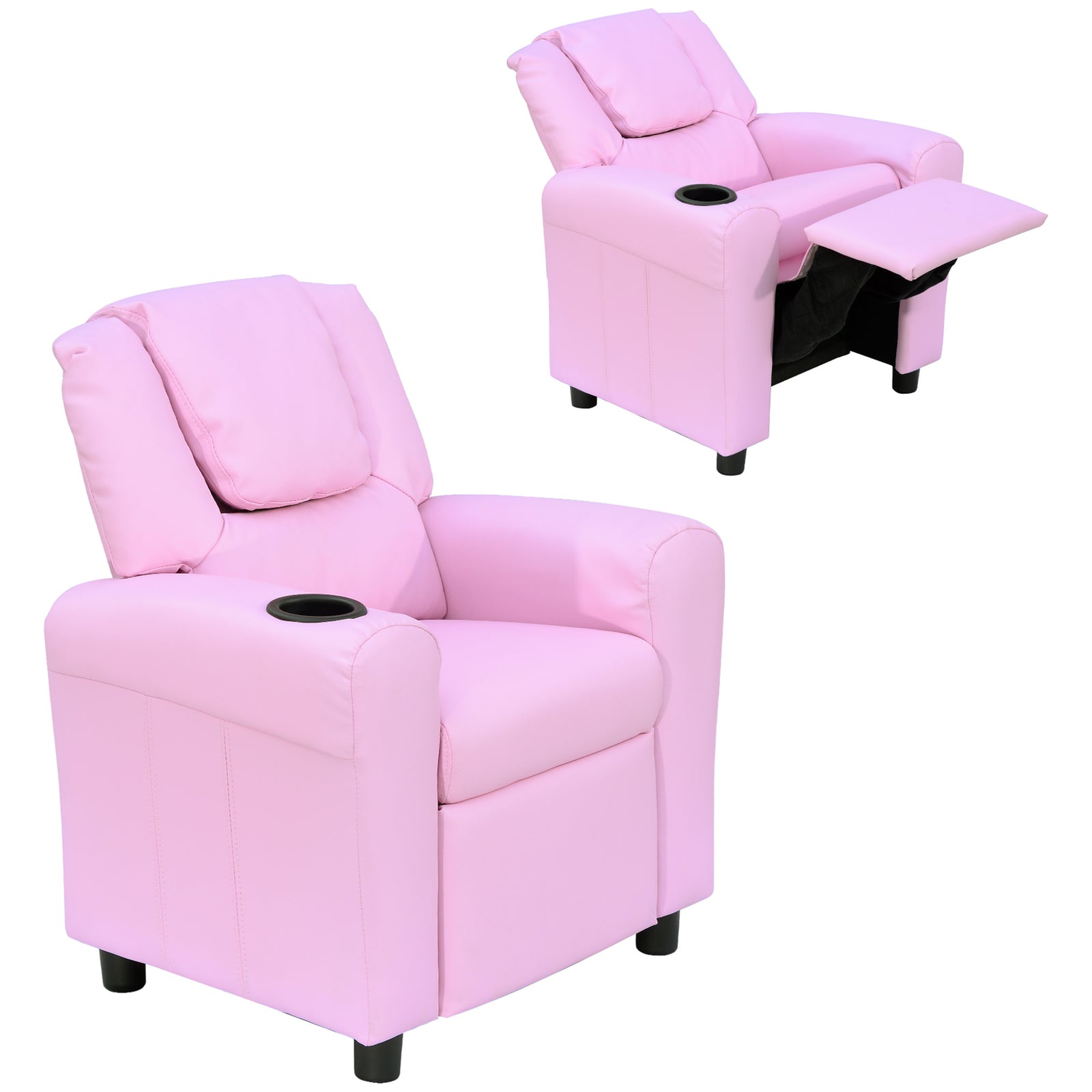Kids Recliner Armchair Games Chair Children Seat Girls Boys Sofa | Pink
