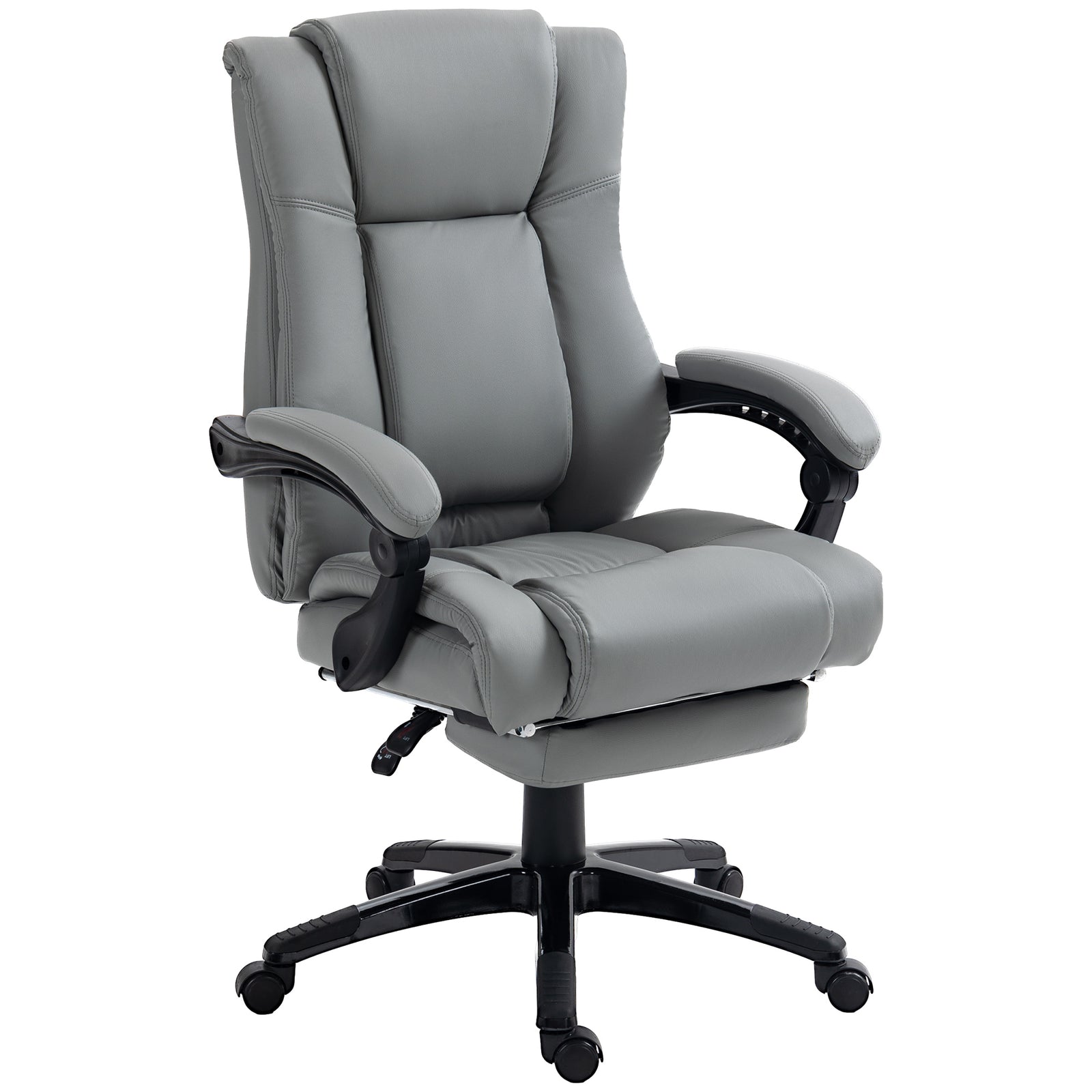 Pu Leather Office Chair W/ Foot Rest