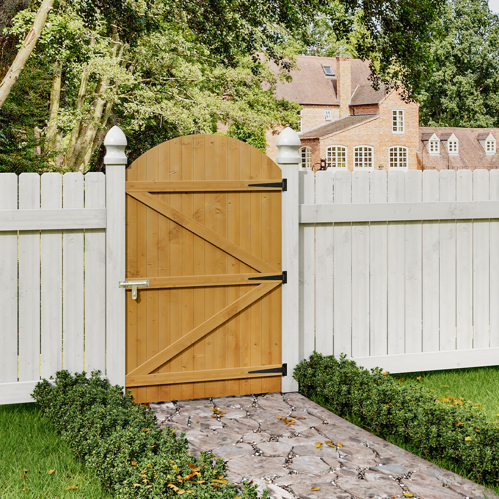 90cm W X 150/180/210cm H Semi Braced Arch Top Strong Wooden Garden Gate | 150cm