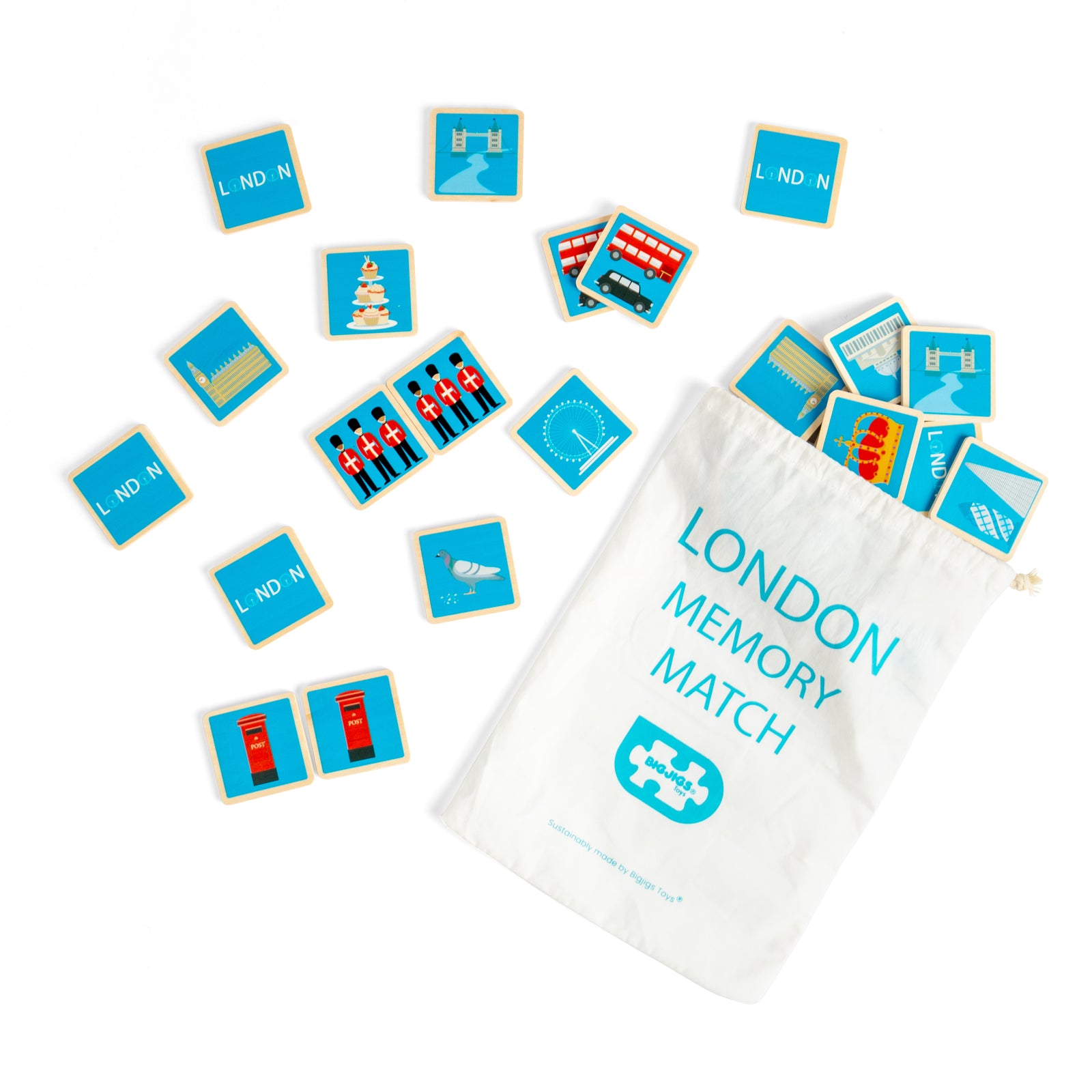 Wooden London Memory Game For Kids