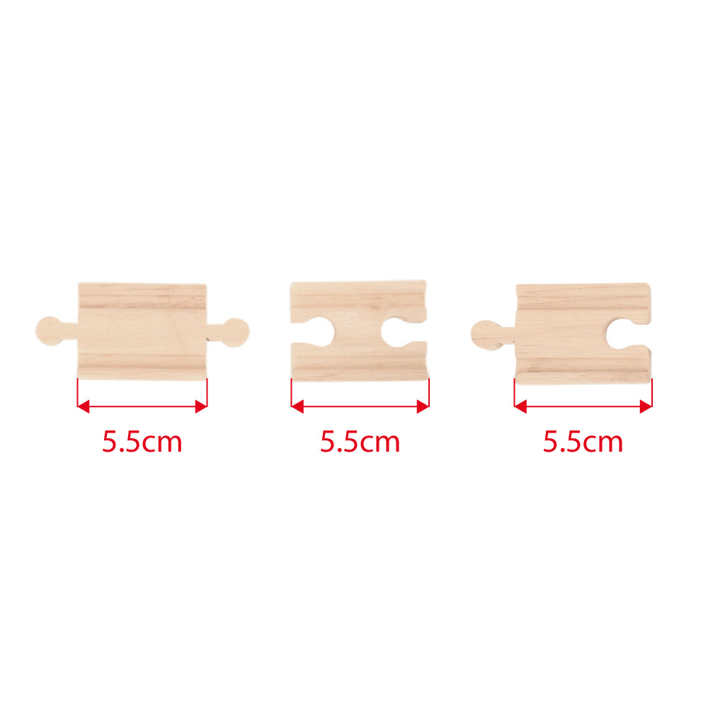 8 Mini Track Pieces for Wooden Train Sets