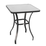 Bar Table Square Glass Dining Breakfast Bistro Furniture