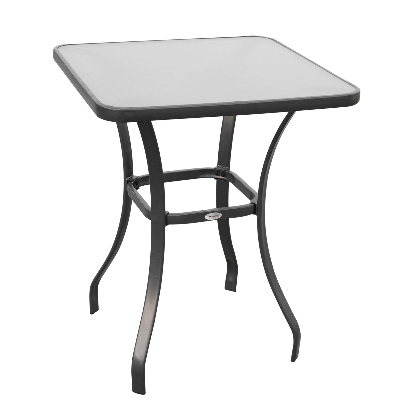 Bar Table Square Glass Dining Breakfast Bistro Furniture