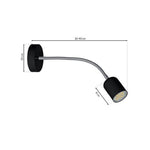 Maxi Wall Lamp 1xgu10 High Quality Hand Made Scandi Style Wall Light Stylish Subtle And Fully Adjustable | Black