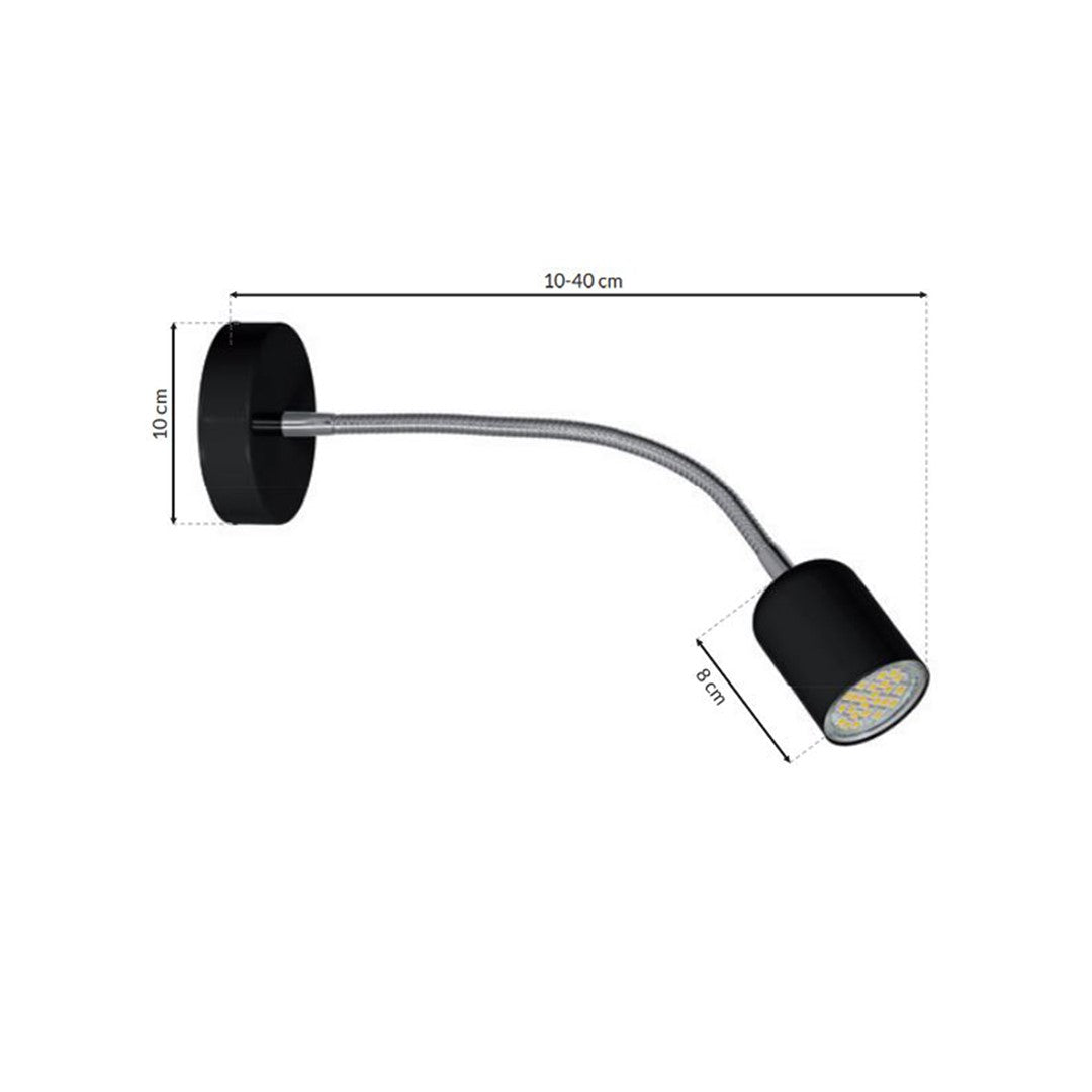 Maxi Wall Lamp 1xgu10 High Quality Hand Made Scandi Style Wall Light Stylish Subtle And Fully Adjustable | Black