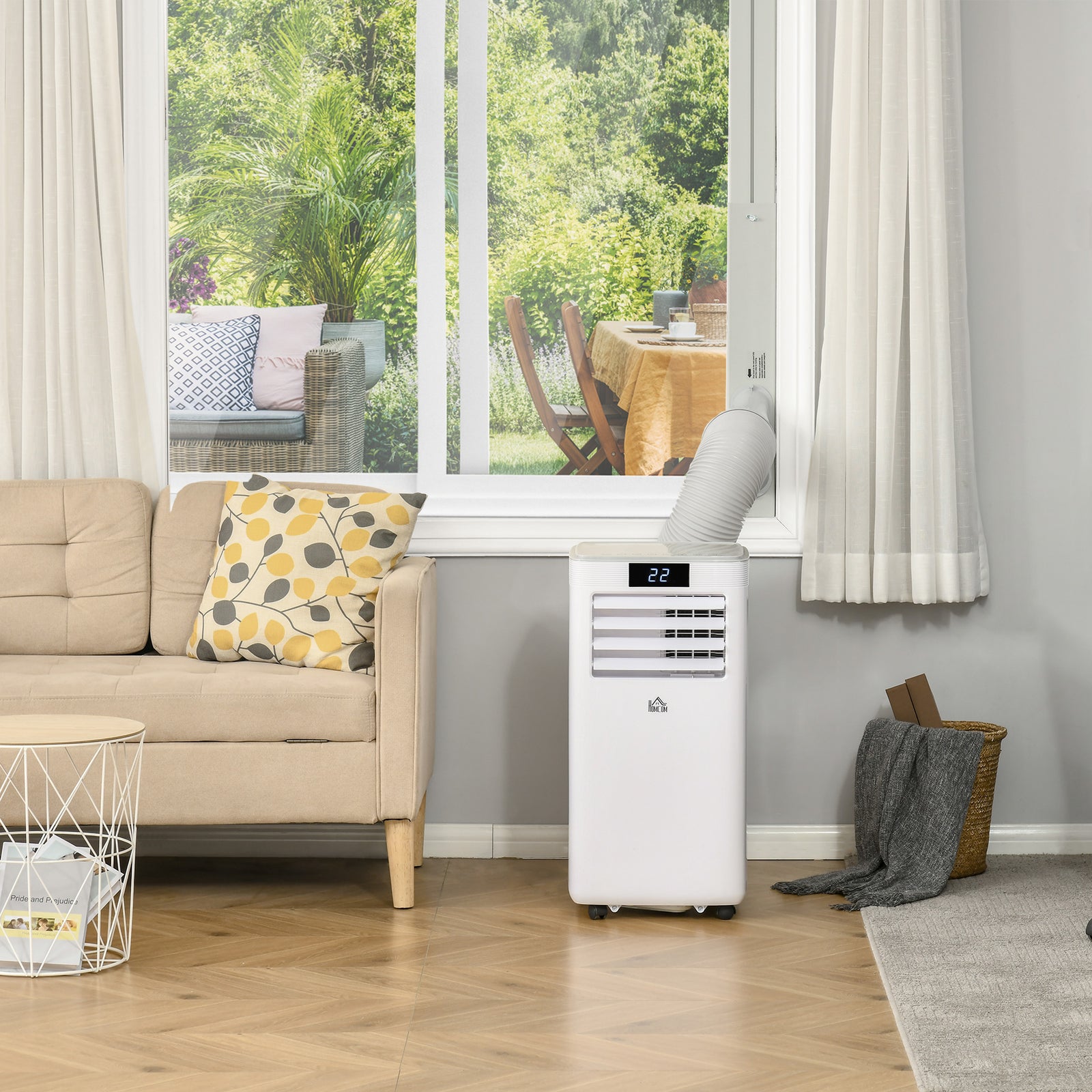 HOMCOM 7000 Btu Mobile Air Conditioner Indoor Portable Ac Unit