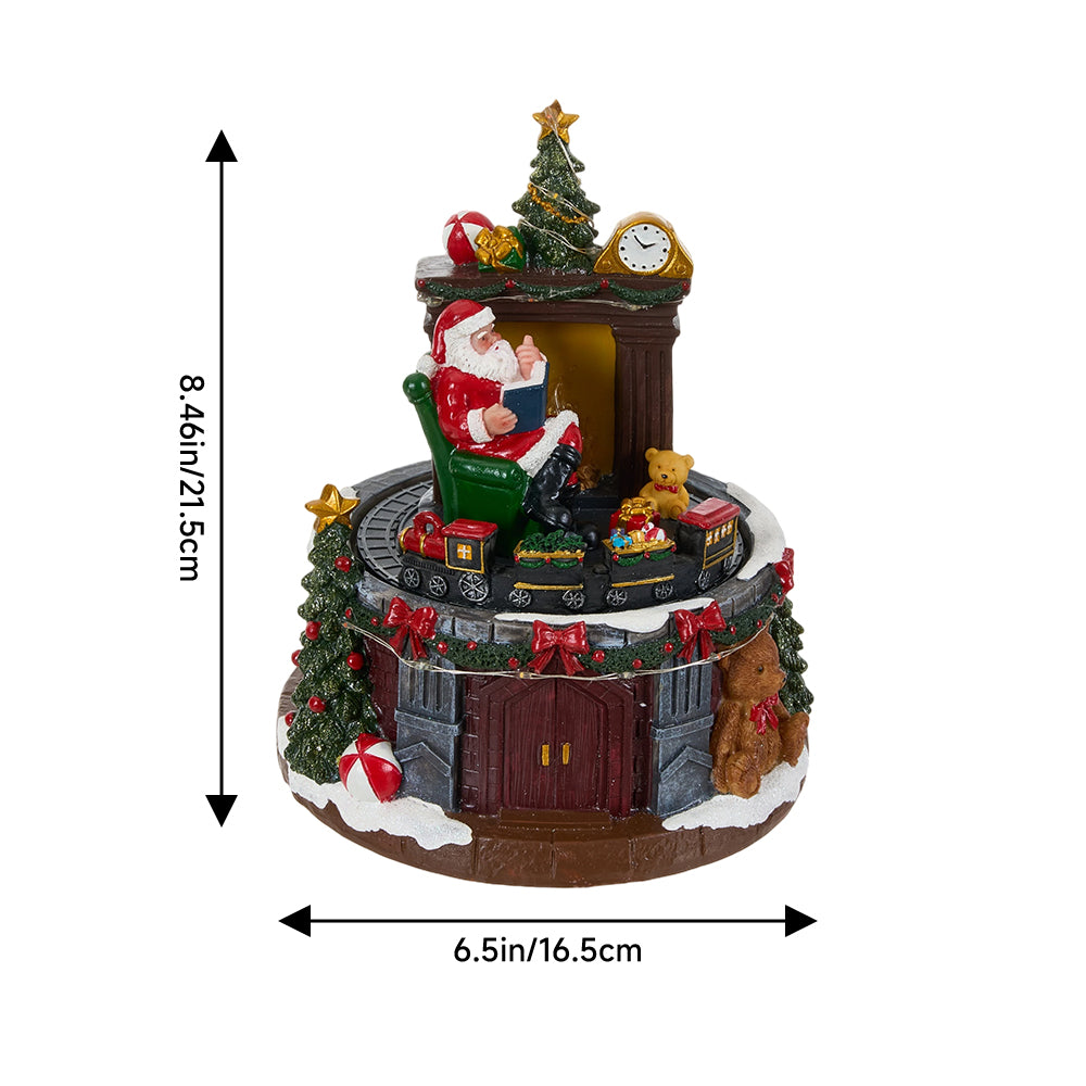 Christmas Xmas Santa Claus Music Box Ornament With Lights