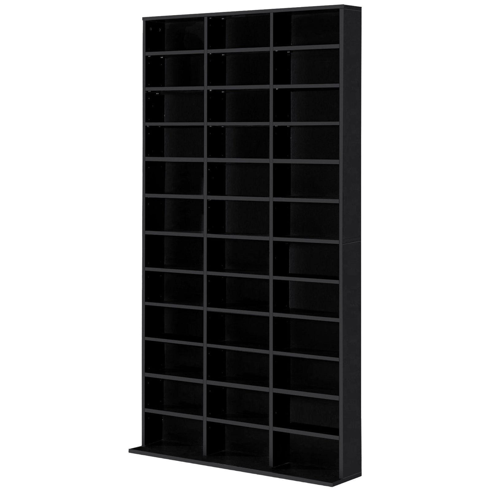 Cd Dvd Media Storage Shelves Display Shelf Racks Wooden | One Size | Black