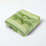 Morocco Striped Cotton Floor Cushion | 40cm x 40cm | Green
