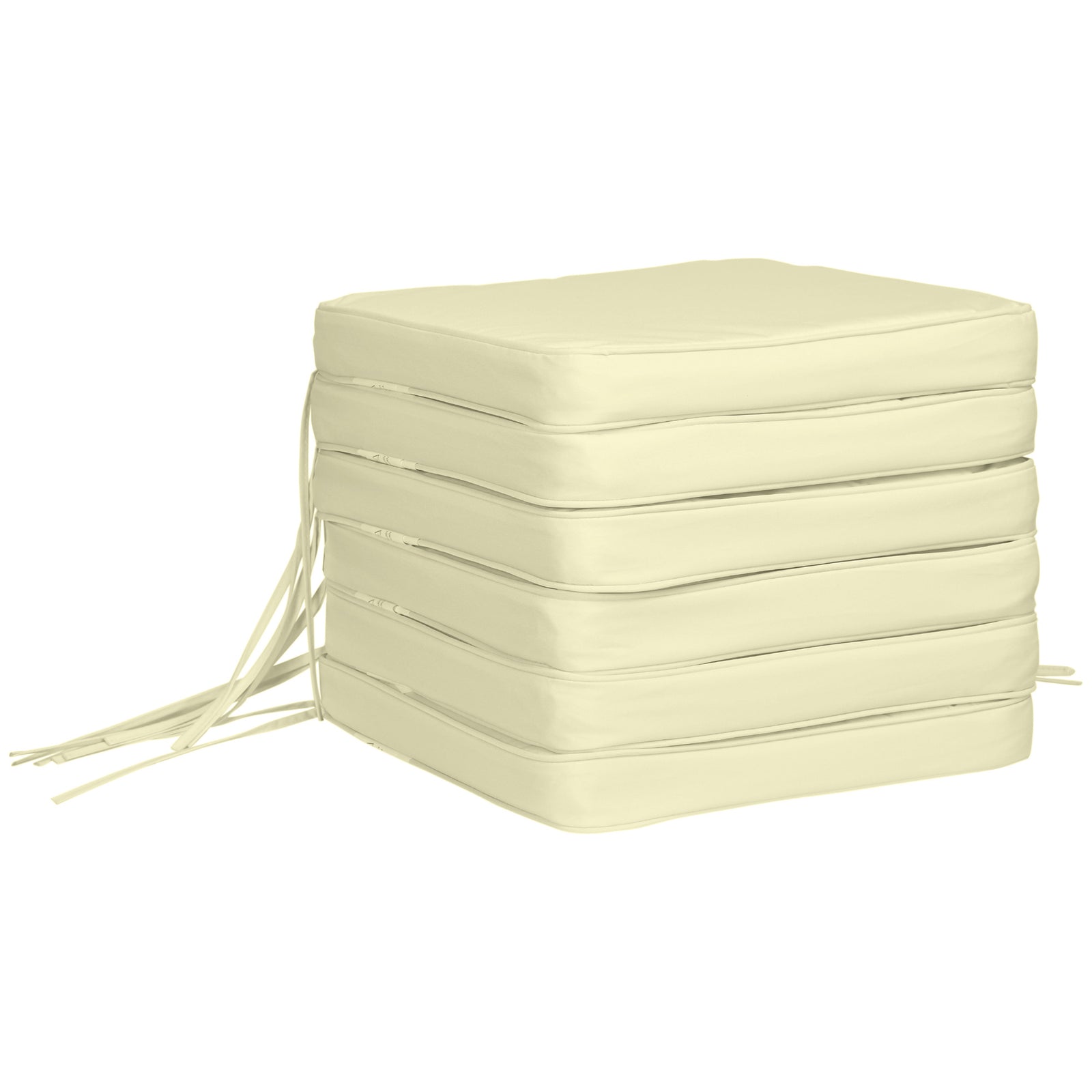 6-piece Chair Cushion Seat Pads Dining Chair Withstraps | Cream
