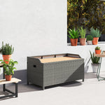 Outsunny Pe Rattan Outdoor Storage Bench