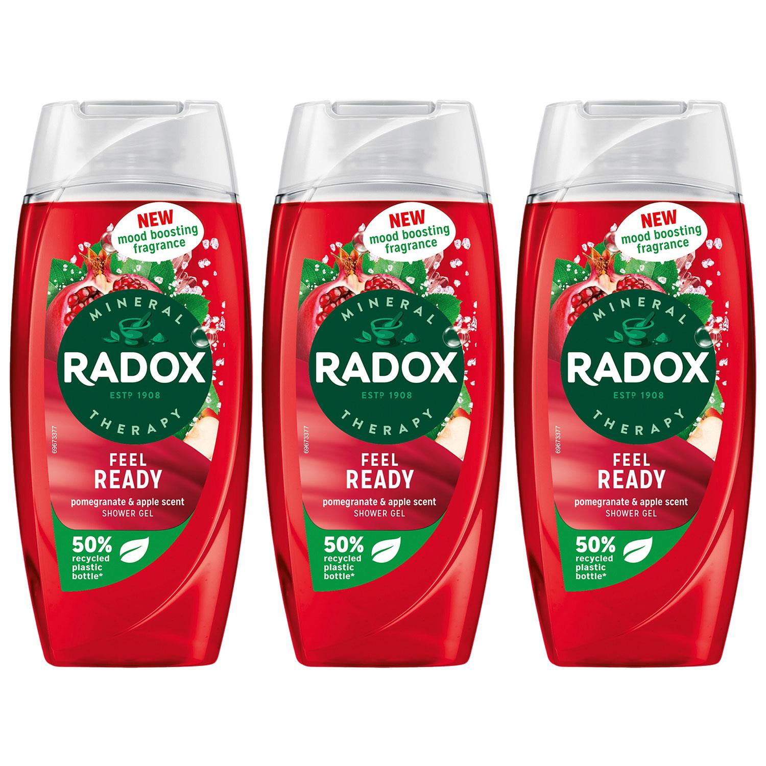 Mineral Therapy Shower Gel Feel Ready W/ Pomegranate&apple Scent, 225ml, 3pk | 3 | Red