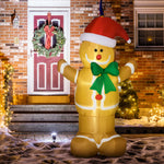 6ft Christmas Inflatable Gingerbread Man And Santa Hat