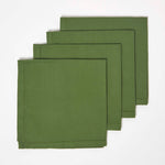 Plain Cotton Fabric 4 Napkins Set | 45cm x 45cm | Dark Olive