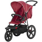 Foldable Three-wheeler Baby Stroller W/ Sun Canopy, Storage | Red