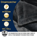 Blanket Throw Soft Faux Fur 160 X 130cm Fleece Overblanket Fluffy Blanket  For Sofa & Beds | L | Grey