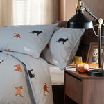 Top Cat Cotton Printed Duvet Cover Set | Single | Grey