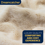 Blanket Throw Soft Faux Fur 160 X 130cm Fleece Overblanket Fluffy Blanket  For Sofa & Beds | L | Cream