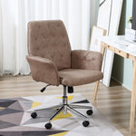 Tufted Computer Chair W/ Armrest | Brown