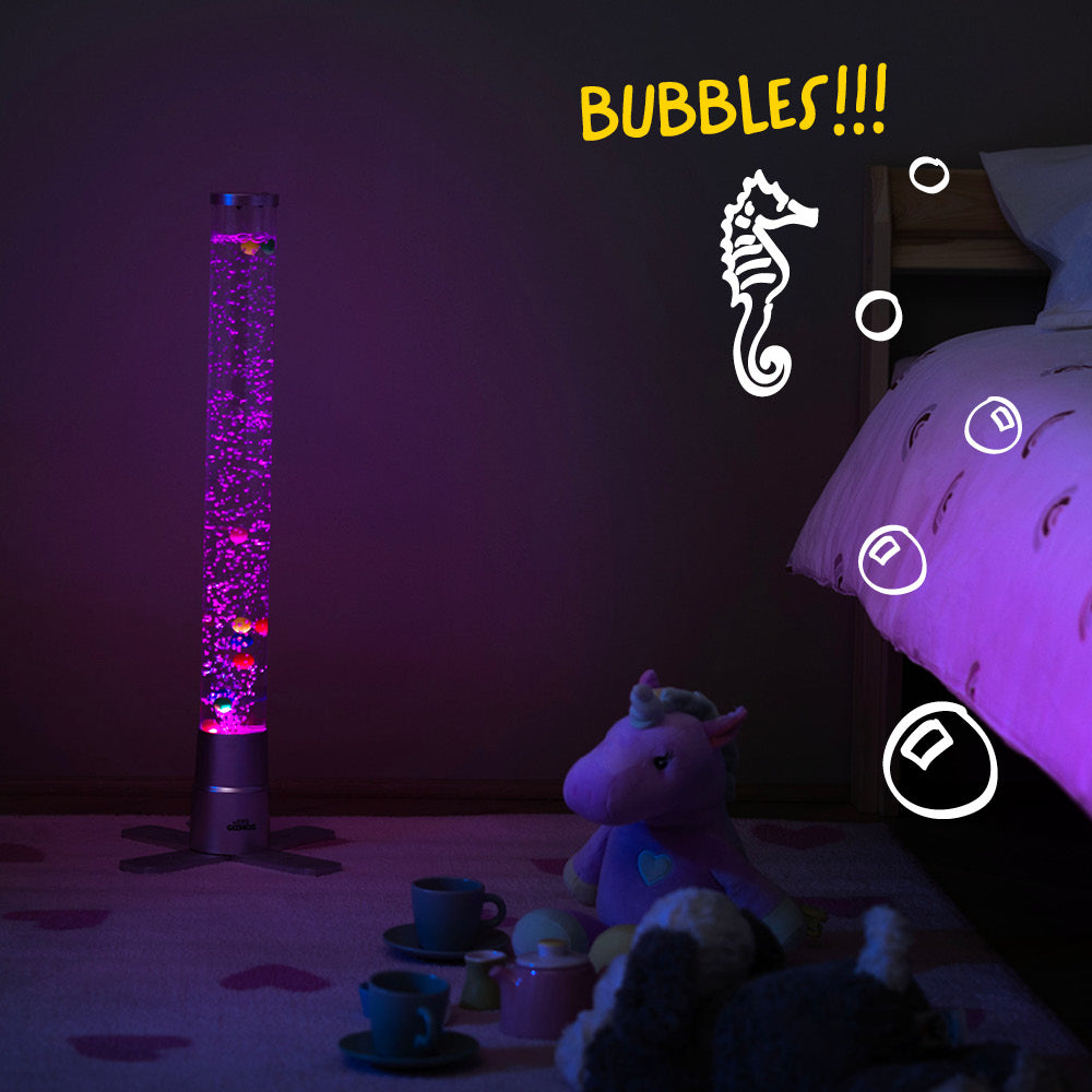Wicked Gizmos Led Bubble Lamp 60cm Colour Changing With Fish For Home Décor