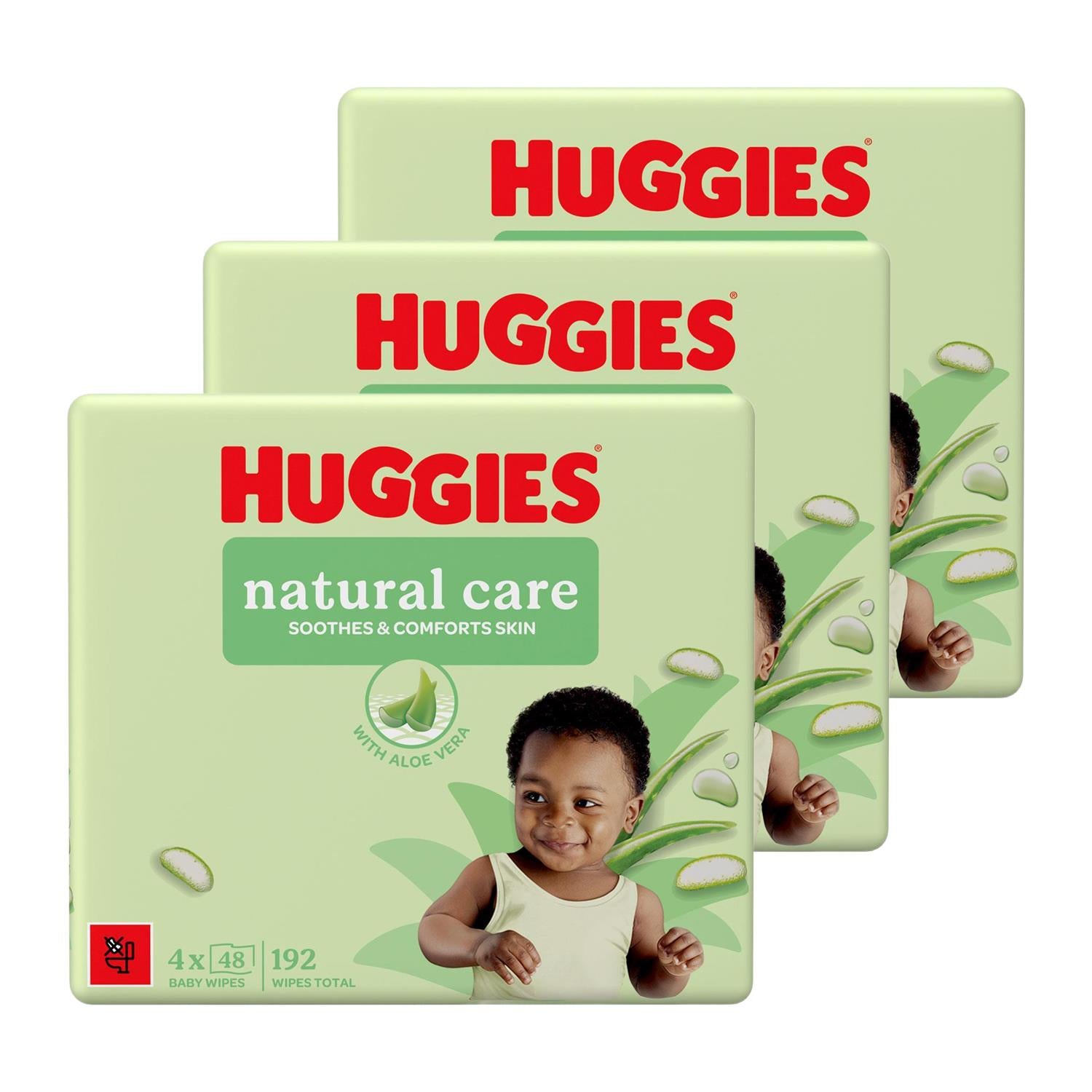 3 Packs Natural Care Pf Baby Wipes Sensitive Unscented 576 Baby Wipes