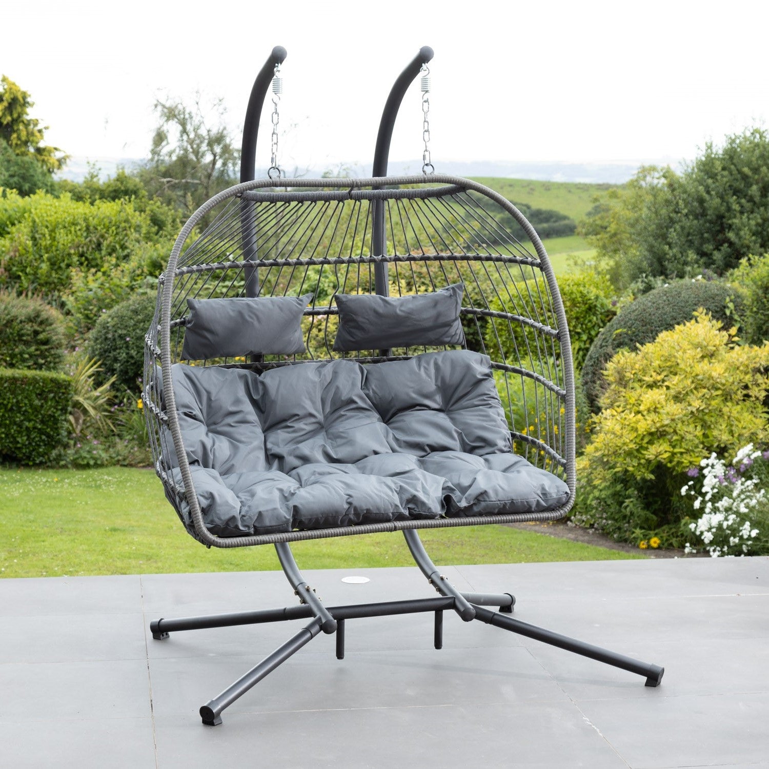 Haversham Swinging Double Garden Seat | Double | Dark Grey