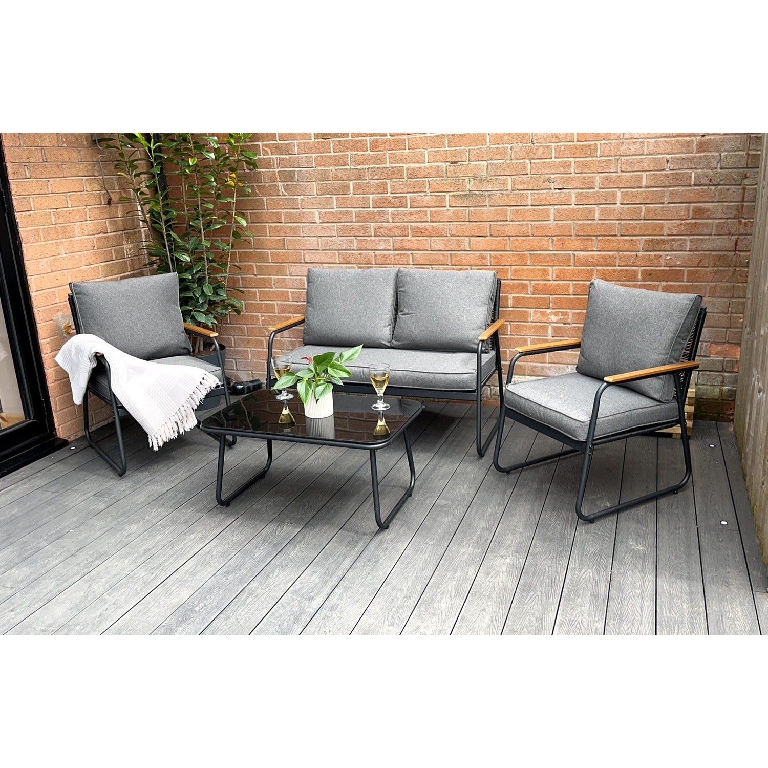 Kendal Modern 4 Piece Garden Rattan Set