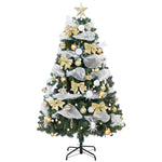 HOMCOM 5ft Pre-lit Christmas Tree With 150 Led Lights, 8 Modes, 450 Tips