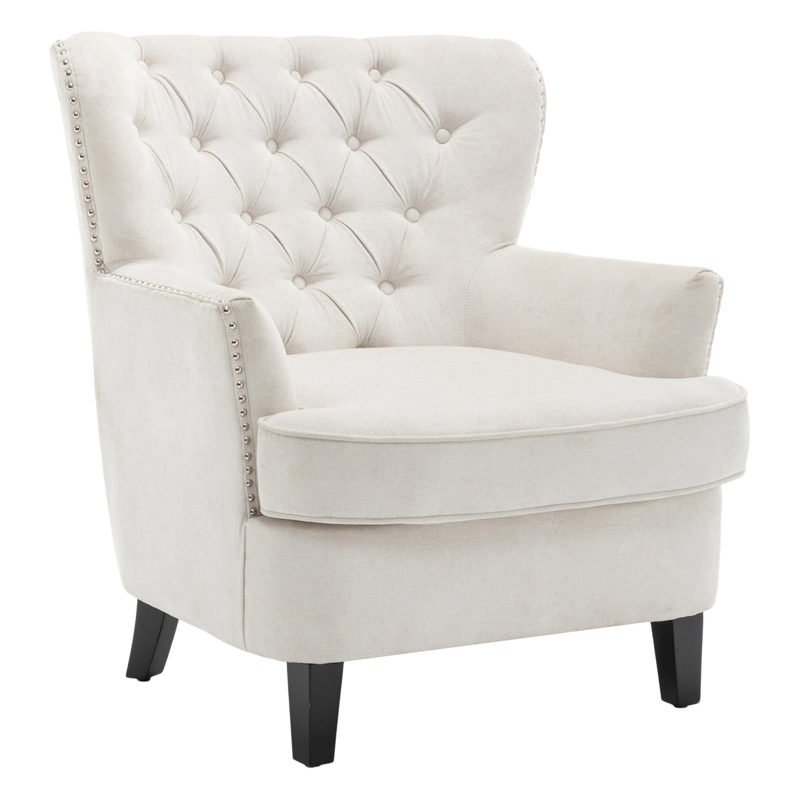 Breeins Modern Linen Upholstered Tufted Accent Chair Armchair