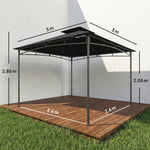  3 X 3 M Gazebo, Outdoor Gazebo Canopy With 2-tier Roof | Black