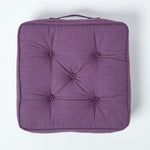 Rajput Ribbed Cotton Floor Cushion | 40cm x 40cm | Purple
