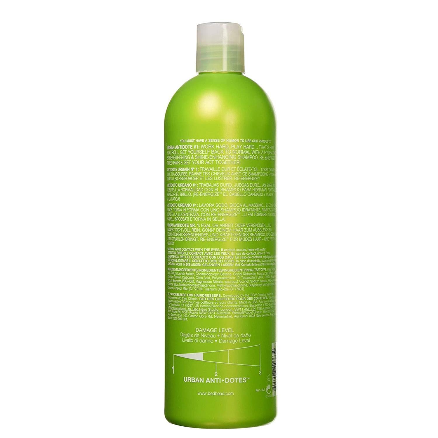 Urban Antidotes Re-energise Daily Shampoo For Normal Hair 750ml, 2pk
