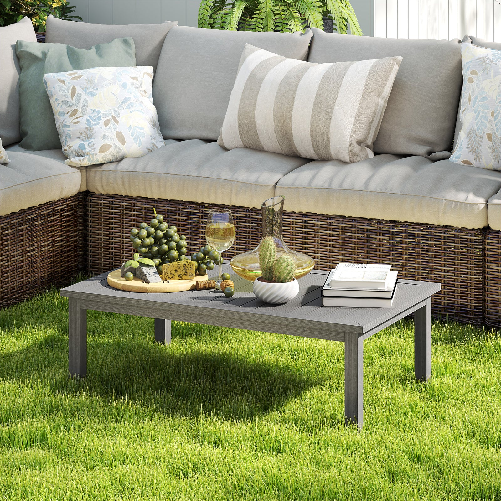 Aluminium Outdoor Coffee Table Patio Table | Gray
