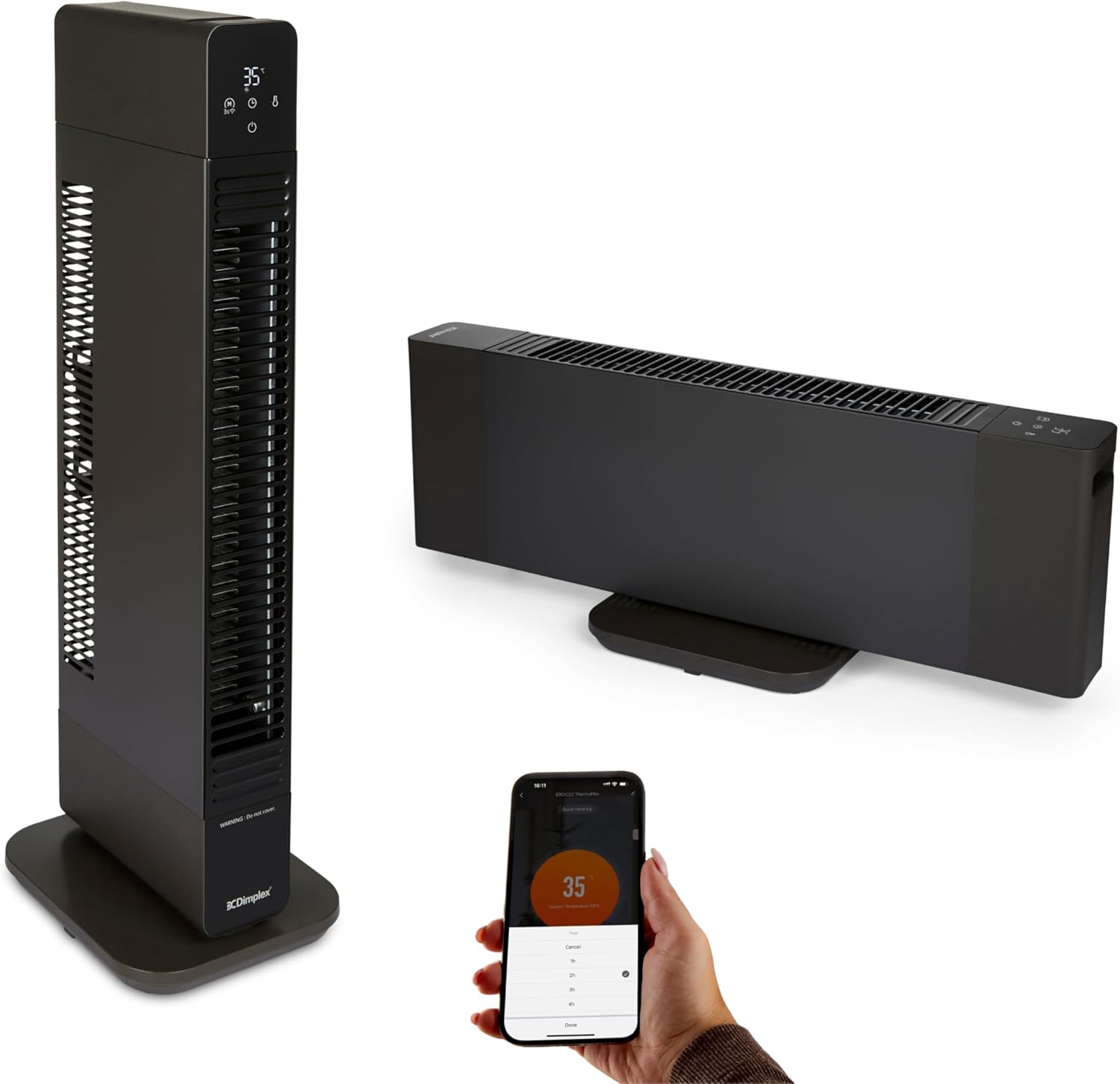 2-in-1 Baseboard And Tower Heater, 2.2kw