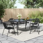 Rectangular Garden Tempered Glass Marble Coffee Table - 150w X 90d X 72h Cm