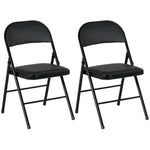 2 Pack Padded Folding Chairs, Cushioned | Black