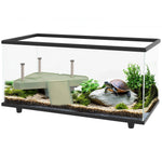 Turtle Tank 28l/50l Glass Turtle Aquarium W/ Easy Drainage, 45 X 25 X 29cm | Black