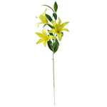 100cm Artificial Yellow Lily And Fern Display Glass Vase