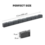 Roman Stone Recycled Rubber Lawn Border Edging | Set of 14 | Gray