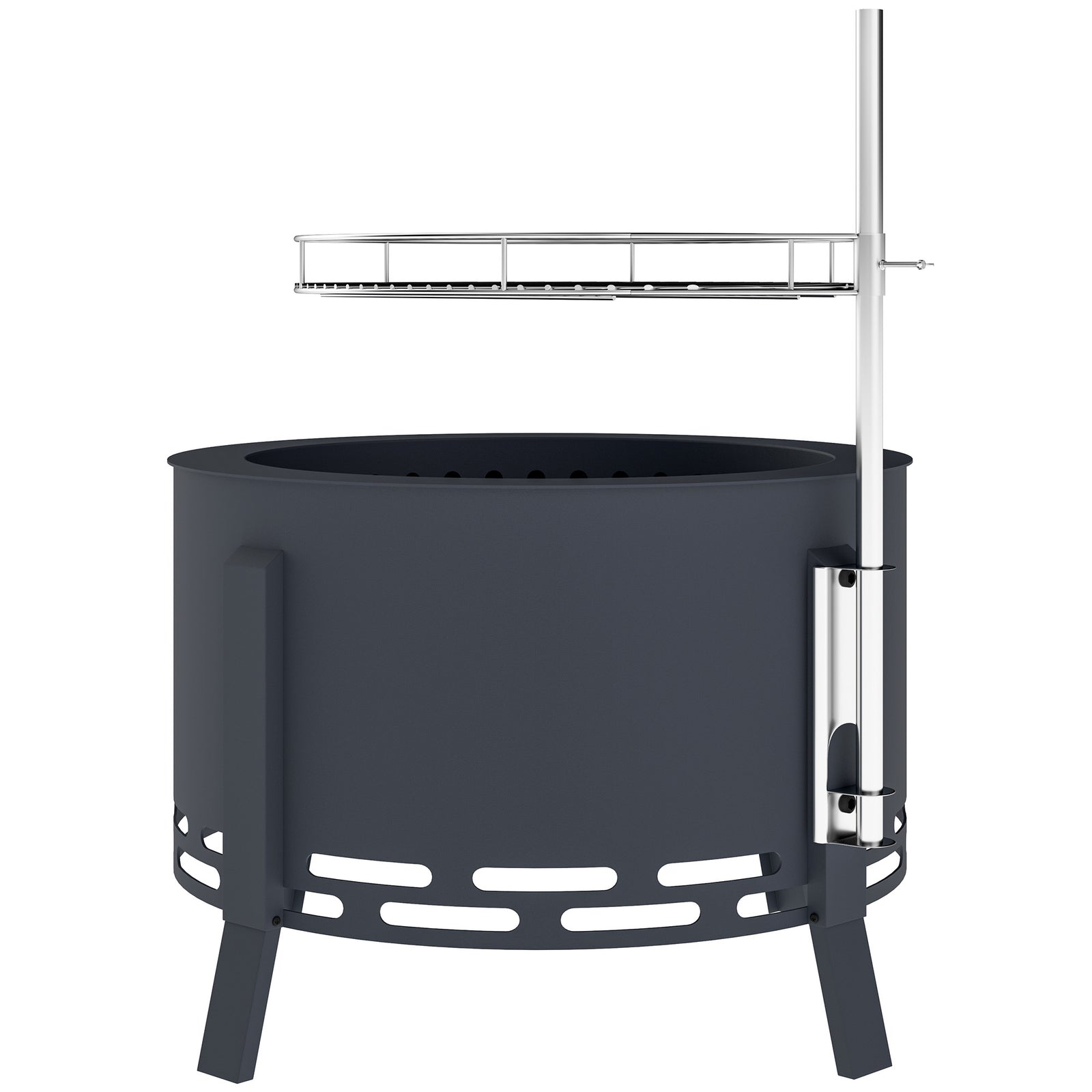 58cm Portable Fire Pit W/ Grill, Black